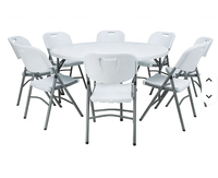 Tables rondes pliantes en plastique de 60 pouces pour événements, fêtes, mariages, extérieur, vente en gros