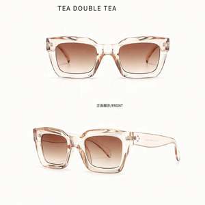 Lunettes de soleil carrées vintage bleu violet avec logo personnalisé, protection UV400, style œil de chat pour femme, collection 2021 – Meilleures ventes - Product Image 5