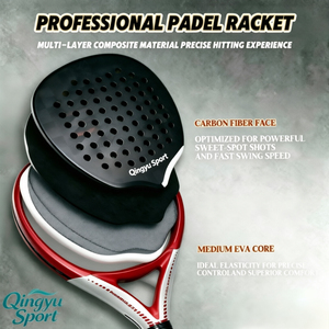 Raquettes de <span class=keywords><strong>tennis</strong></span> QINGYU SPORT de haute qualité, en fibre de carbone 18K, fabriquées en usine, avec poignée en fibre de carbone, en stock, raquette de padel - Product Image 2