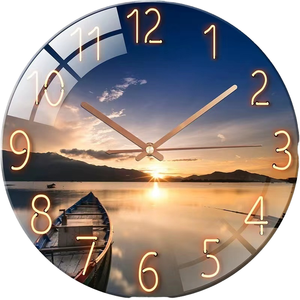 Purple Gold Marble Quartz Glass Silent Analog <b>Battery</b> Powered Decorative Wall <b>Clock</b> for Living Room Bedroom Hallway - Product Image 4