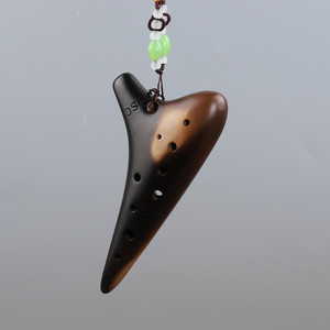 Ocarina de Cerámica de Color Arcilla Natural, Flauta Soprano C de 12 Orificios, Instrumento Musical Hecho a Mano con Libro de Canciones y Correa para el Cuello - Product Image 2