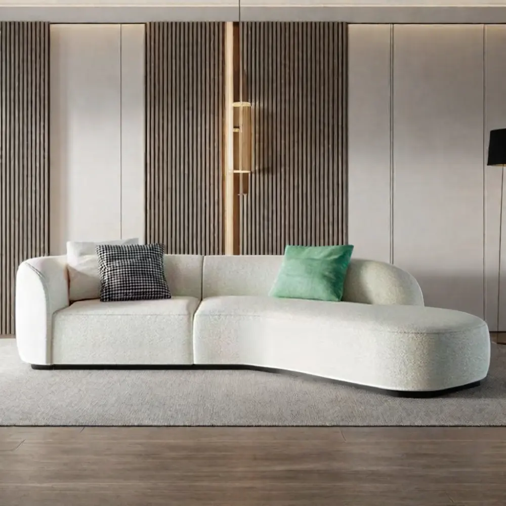Sofá secional de tecido para escritório em nuvem minimalista de alta qualidade para sala de estar