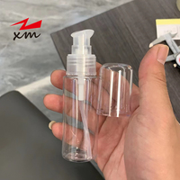 Flacon pompe en plastique PET transparent avec bouchon transparent, rechargeable, vide, pour sérum, produits de soin et liquides cosmétiques de voyage