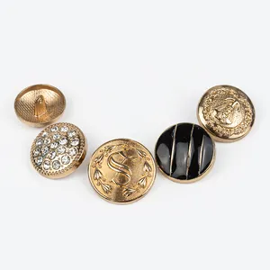 Wholesale Fancy Uniform Metal Gold Blazer Shank Zinc Alloy Coat Embossed Buttons Clothes Custom Uniform Shank Button