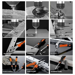 Ensemble d'outils multifonctionnels, perceuse sans fil au lithium-ion, boîte à outils, <span class=keywords><strong>kit</strong></span> d'outils de réparation pour électricien, charpentier - Product Image 2