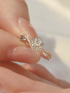 Bague en or blanc 9K 10K 14K 18K avec <span class=keywords><strong>diamant</strong></span> 1ct 2ct 3ct, élégante et personnalisée, pour fiançailles, usage quotidien, mariage, cadeau pour femme - Product Image 1