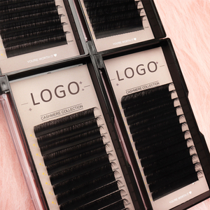 Matte Black Custom LOGO Individual Lashes Supplies Private Label Faux <strong>Mink</strong> Lash Trays Volume Classic Cashmere <strong>Eyelash</strong> <strong>Extension</strong> - Product Image 2