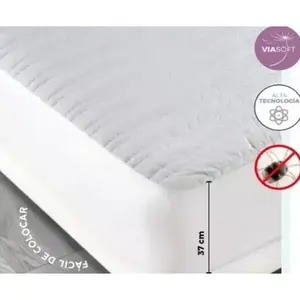Protector de Colchón Vialifresh para Cama Doble, Antiácaros, Lavable a Máquina, Funda Textil - Product Image 3