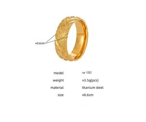 Cổ Điển Mờ Lấp Lánh Chữ Thập Kim Cương Hình Vòng Thời Trang Titan Thép Vàng Nhẫn Cho Cô Gái - Product Image 6