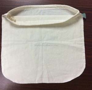 Sac en coton biologique zéro déchet en vrac pour l'emballage des produits, des épiceries, des fruits, des cadeaux, des aliments, impression de logo personnalisable - Product Image 1