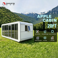 Cabane de luxe Apple de 40 pieds, maison préfabriquée modulaire mobile, villa moderne avec garantie d'un an pour Airbnb, glamping, resort
