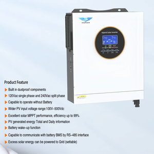 Onduleur solaire hybride à onde sinusoïdale pure avec chargeur, 120V/240V DC/AC, 5.5KW/6.2KW (5500W/6200W) - Product Image 2