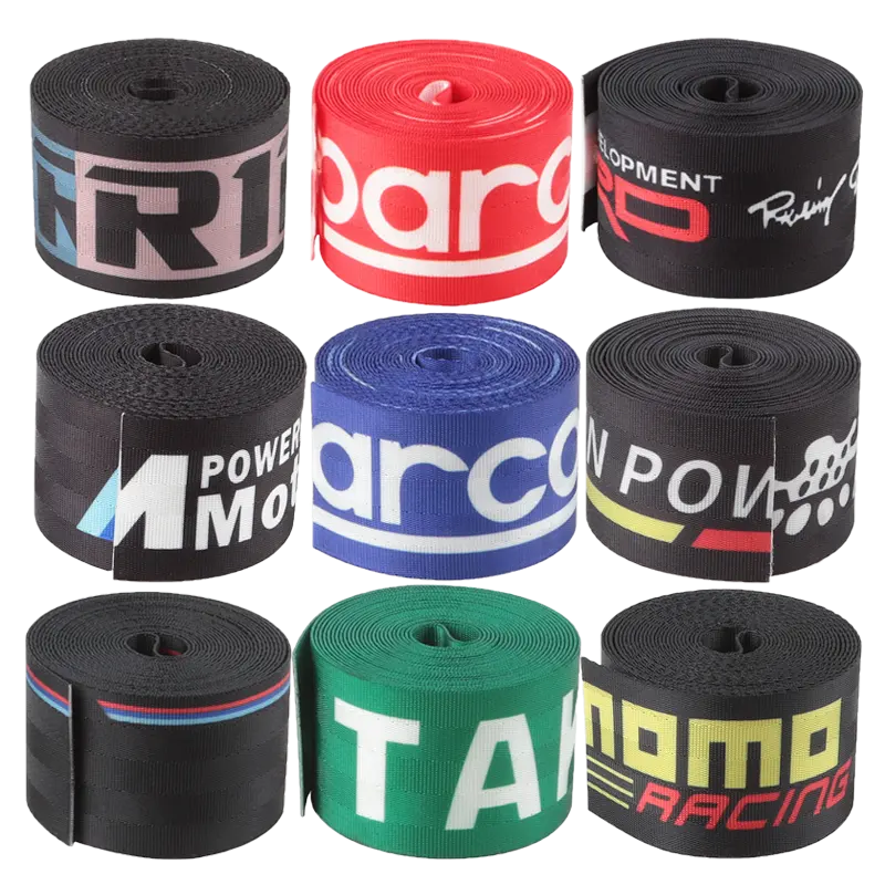 Vente en gros de sangles de couleur trd 4.8cm avec logo personnalisé ceintures de sécurité pour voiture de course automobile pour l'automobile