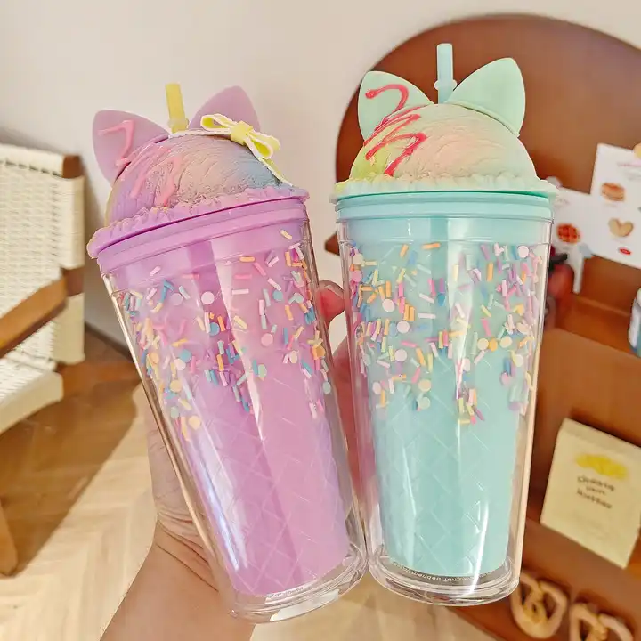 2024 Cute Water Bottle For Kids, Unique Ice Cream Shape Water Cup, Kawaii  Popsicle Shaped Plastic Ke