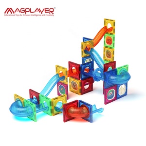 Juguetes STEM de China, 102 Uds., juego de baldosas magnéticas, bloques de construcción, carrera de mármol, bolas de carrera, juguete para niños - Product Image 5