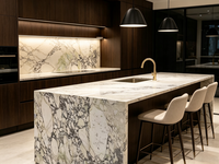 Dalles de marbre Calacatta Viola Bvlgari de luxe moderne pour comptoirs de cuisine, meubles de salle de bain, escaliers, portes intérieures de chambre