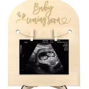 Cadre photo à ultrasons pour grossesse bébé annonces sonogramme Photo affichage grands-parents signe mural bois artisanat fait pour - Product Image 6