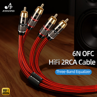 Cable de Audio y Video RCA para Altavoces HIFI, Conector Macho Chapado en Oro de Cobre Puro, Cable Estéreo 6N OFC para Micrófono