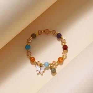 Nouveau produit, bracelet en verre cristal avec breloques papillon réglables, bracelets à perles pour femmes et filles, bijoux - Product Image 2