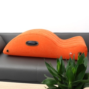 Factory Wholesale PVC Flocking <b>Inflatable</b> Movie Chair Couch <b>Sofa</b> Good Quality One Seat for Hotel Use - Product Image 3