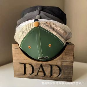 Wooden <b>Hat</b> Rack Dad Gift Solid Wood Desktop Storage <b>Box</b> For Baseball Cap Display Organizer Rectangle Shape Tabletop Mount - Product Image 4