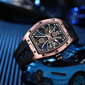 Orologio da Uomo Automatico di Lusso con Tourbillon Meccanico, Cassa in Acciaio Inossidabile, Quadrante Scheletrato, Cinturino in Silicone CHANCE JC-9-198G-4 - Product Image 4