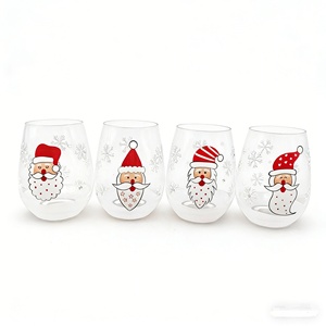 <span class=keywords><strong>Calice</strong></span> da <span class=keywords><strong>Vino</strong></span> <span class=keywords><strong>Rosso</strong></span> SNW con Design Natalizio Disegnato a Mano, Elegante Bicchiere per Decorazione Natalizia - Product Image 5