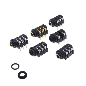 Conector de Audio/Micrófono de 6.35mm Chapado en Oro, Enchufe Vertical de 6 Pines Compatible con Señales Mono y Estéreo, Carcasa de Plástico - Product Image 4