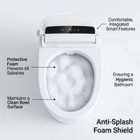 WC intelligent avec télécommande, chasse d'eau électrique automatique, cuvette monobloc avec bidet intégré, forme allongée, siphon en P/S pour l'Australie