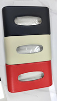 Boîte de papier de soie en cuir de voiture avec logo personnalisé ensembles de serviettes en papier de soie support de boîte de pare-soleil de voiture stockage intérieur automatique amovible