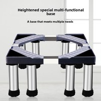 Base de rehaussement universelle en acier inoxydable épaissi pour machine à laver, avec support réglable et mobile antidérapant – Fourniture directe usine