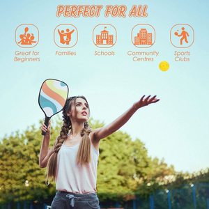 Palas de pickleball de madera de álamo de 1 cm de grosor, antideslizantes, con bolsa de transporte para entretenimiento en la playa - Product Image 4