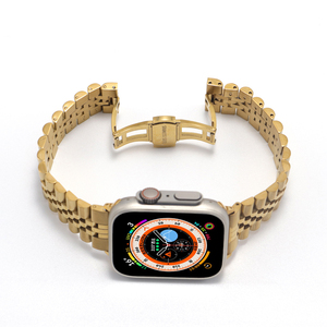 Correa de metal de 5 eslabones para IWatch Series 8 7 6 <span class=keywords><strong>SE</strong></span> 5 4 45mm 41mm correa de acero inoxidable para <span class=keywords><strong>Apple</strong></span> <span class=keywords><strong>Watch</strong></span> Band Ultra 49mm <span class=keywords><strong>40mm</strong></span> 44mm - Product Image 2