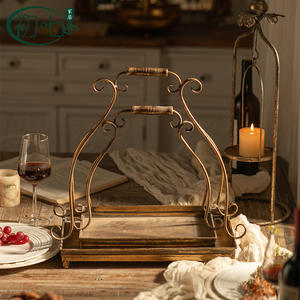 Bandeja Decorativa Rectangular de Hierro con Diseño de Plantas, Estilo Industrial, con Asa, para Decoración del Hogar - Product Image 4