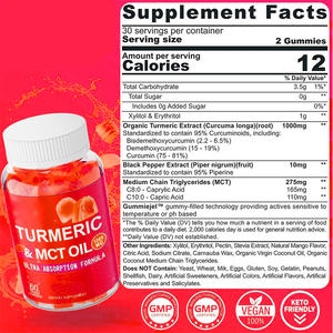 Curcuma senza zucchero curcumina Gummies curcuma con <span class=keywords><strong>olio</strong></span> <span class=keywords><strong>MCT</strong></span> <span class=keywords><strong>C8</strong></span> estratto di pepe nero supporto antiossidante - Product Image 3