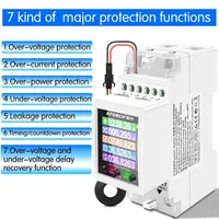 AT2PW 100A Tuya WIFI Din Rail Compteur d'énergie Interrupteur intelligent Télécommande AC 220V 110V Numérique Volt Amp Kwh Facteur de fréquence