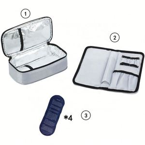Caja Refrigerada de Viaje para Insulina Reutilizable Personalizada, 4 Bolsas de Hielo, Forro Aislante, Organizador para Diabéticos, Bolsas de Almacenamiento de Medicamentos de Poliéster - Product Image 6