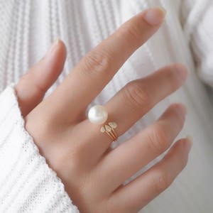 10529 DIY Anneau simple en argent S925, accessoire avec perles rondes de 8-10 mm, support vide pour la décoration d'anneaux en perles - Product Image 1