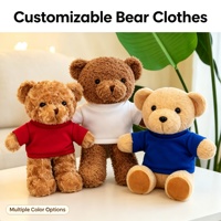 Boneka Beruang Teddy Plush Sublimasi Grosir yang Dapat Disesuaikan dengan Kaos Polos untuk Branding Logo