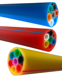 Micro-conduits HDPE à code couleur 4 voies et 7 voies pour l'installation directe de tubes DI pour les projets de déploiement de réseaux de fibres optiques FTTH et FTTx - Product Image 2