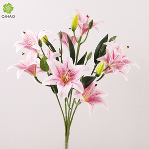 <b>Artificial</b> Lily Flower 9 Heads 56cm <b>Stem</b> High Simulation Plastic Vase Flowers For Wedding Home Decoration - Product Image 5