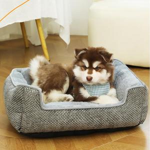 Cuccia quadrata in lino cuccia per cani morbida e confortevole nido per gatti sonno profondo stuoia per animali domestici letto per quattro stagioni letto caldo generale cuscino per gatti - Product Image 4