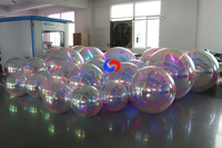 Vente en gros boules gonflables disco réfléchissantes pvc métallisé argent or miroir boule/sphère miroir gonflable irisé décoratif