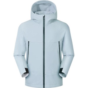 Solid Color Softshell Hooded <b>Windbreaker</b> Jacket Unisex Outdoor Wear Windproof Travel Road Trip Workwear Event Clothing - Product Image 3