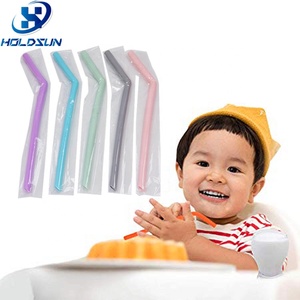 Custom Color Eco-Friendly Reusable Food Grade Juice Accessories Silicone Drinking <strong>Straws</strong> for Glasses - Product Image 5