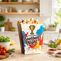 Boîtes à popcorn jetables en papier grande capacité sur le thème du football pour soirées cinéma, jours de match et collations de carnaval