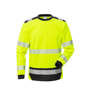 T-shirt <span class=keywords><strong>de</strong></span> sécurité à manches longues, respirant, à séchage rapide, haute visibilité, réfléchissant, avec réflecteur segmenté par transfert thermique pour la construction - Product Image 3