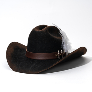 Nueva moda australiana 100% lana personalizada nueva moda Cattleman fieltro vaquero Fedora sombreros ala plana enrollable sombrero de ala al por mayor - Product Image 1
