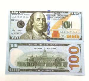 OP-100 Faux Billets de Banque <span class=keywords><strong>Dollars</strong></span> pour Fêtes Nouveautés Personnalisées USA Argent d'Ancêtres Réaliste Accessoire de Film USD Euro - Product Image 4