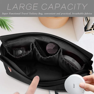 Vente en gros de sacs à cosmétiques en polyester écologique avec logo personnalisé OEM étuis pour sac organisateur de maquillage - Product Image 4